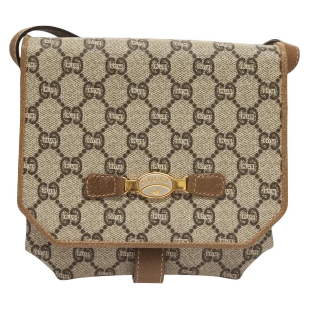 GUCCI GG Plus Supreme Shoulder Bag PVC Beige Gold Auth BA3539 - Picture 2 of 16